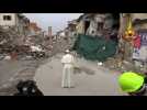 Pope prays by the rubble of Italian town hit by quake