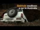 Sinkhole swallows a car in Australia