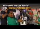 Soccer World Cup trophy inspires refugee girls