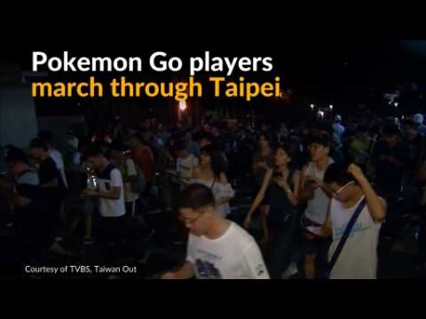 Hundreds of Pokemon Go fans hit the streets of Taipei
