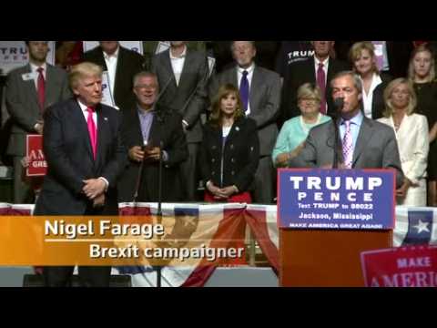 Brexit campaigner Farage backs Trump at rally