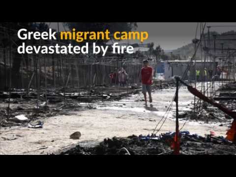 Greek migrant camp destroyed by blaze