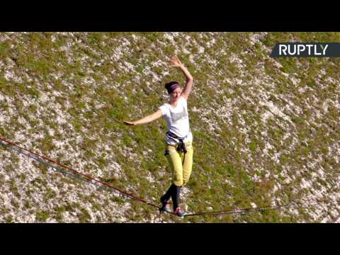 Wire-Walkers Compete Thousands of Feet Above the Swiss Alps