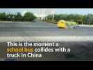 School bus crash leaves 13 injured in China