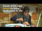 Gazan painter makes art with henna