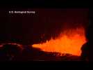 Footage captures red hot lake of lava sloshing inside Hawaii volcano