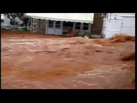 Heavy flooding hits the Greek island of Hydra