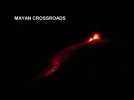 Video captures striking image of volcano spewing lava