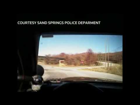 Police camera captures dramatic stolen car crash