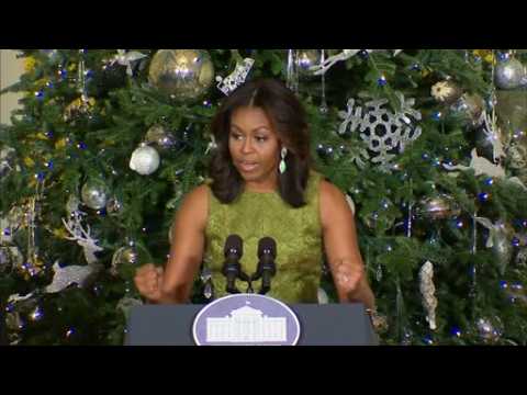 Michelle Obama welcomes military families to White House.