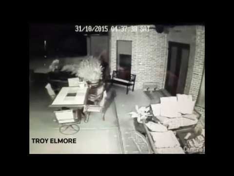Security camera video shows the damage done by a Halloween tornado