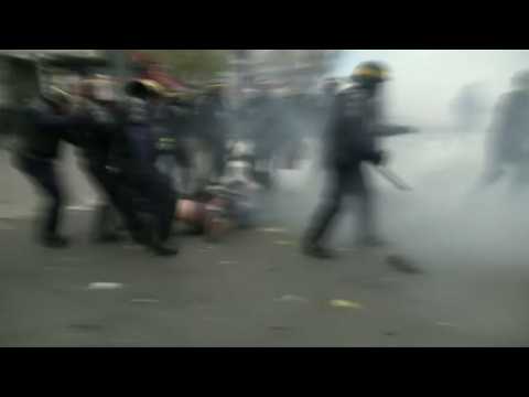 French police clash with climate protesters in Paris