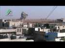 Russian air strikes target villages in Homs - amateur video