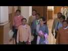 Myanmar's Suu Kyi arrives for parliament session