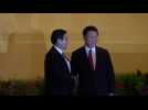 China and Taiwan leaders shake hands before talks