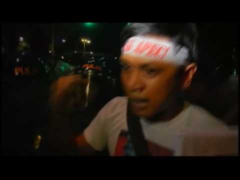 Anti-APEC protesters scuffle with police