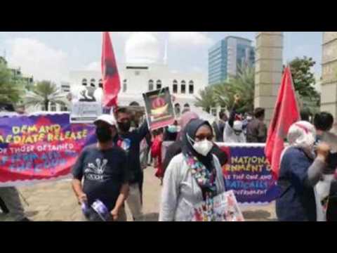Protest against Myanmar military junta in Jakarta as ASEAN summit begins