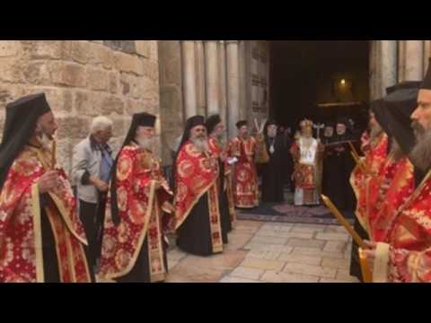 Orthodox Christian community in Jerusalem celebrates Holy Thursday