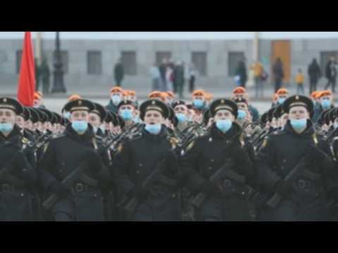Russian army rehearses Victory Day parade in Saint Petersburg