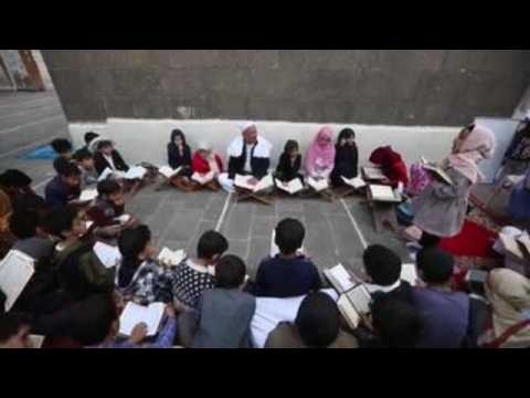 Children in Sanaa learn classical Arabic during Ramadan