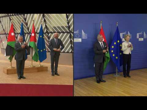 King of Jordan meets with EU's Charles Michel and Ursula von der Leyen