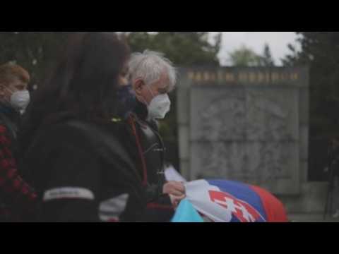 'Night Wolves' commemorate in Prague fallen soldiers of WWII