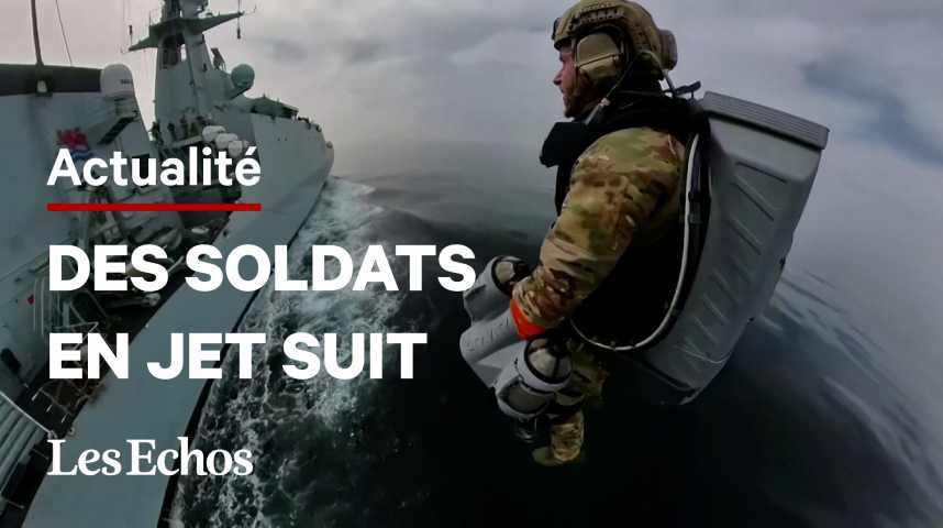 Illustration pour la vidéo Des militaires de la Royal Navy expérimentent le Jet Suit