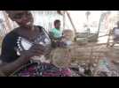 Women in Liberia make baskets as a means of income