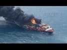 Container ship engulfed in flames off Sri Lanka coast