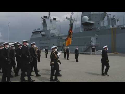 Commissioning of the frigate F224 Saxony-Anhalt at a naval base in northern Germany