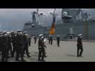 Commissioning of the frigate F224 Saxony-Anhalt at a naval base in northern Germany