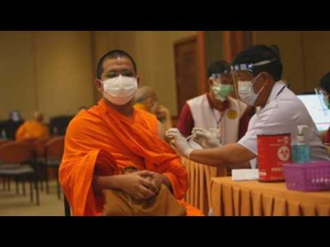Buddhist monks vaccinated against Covid-19 in Thailand