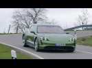 The new Porsche Taycan Turbo S Cross Turismo in Mamba Green Driving Video