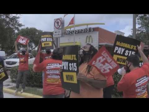 McDonald's workers protest $15-an-hour wage in Fort Lauderdale