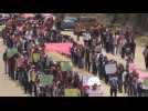 Hundreds march in Mexican state of Chiapas to demand release of 95 students arrested during protest