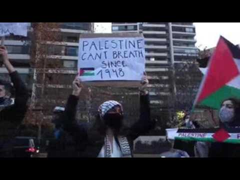 Caravan protest held in Chilean capital against violence in Gaza