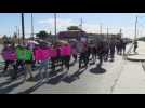 Protest iin Juarez for the femicide of a Mexican woman with dwarfism