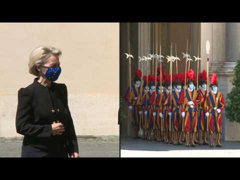 European Commission chief Ursula von der Leyen arrives at the Vatican