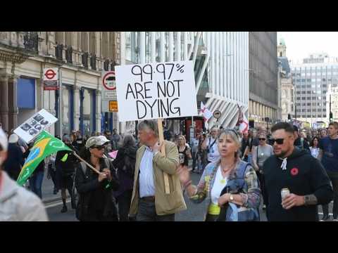 Protests in London against remaining UK Covid rules