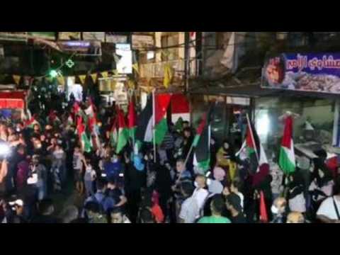 Protest in Beirut in support of Palestinians wounded in clashes in Jerusalem