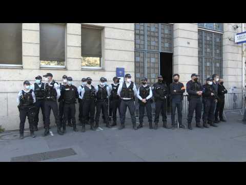 Paris police in tribute to colleague slain by suspected jihadist