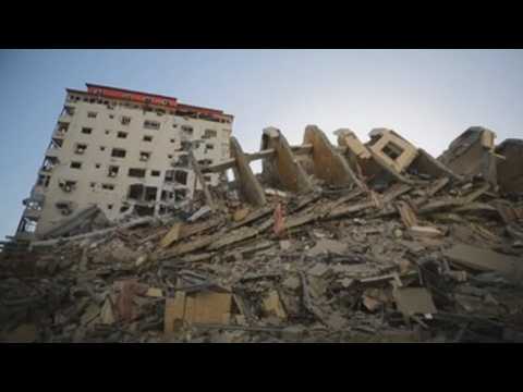 Footage of buildings destroyed in Gaza after Israeli bombings
