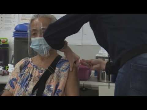 Pfizer vaccination drive for elderly and healthcare workers in Taguig, Philippines