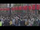 Thousands gather at the Bund on Labor Day in Shanghai