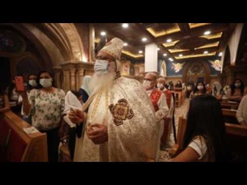 Orthodox Christian worshippers gather to mark Holy Saturday in Cairo