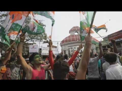 TMC supporters celebrate after West Bengal election result
