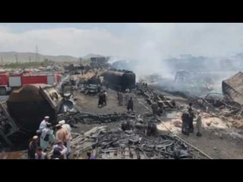 Images of the fuel fire that left seven dead in Kabul