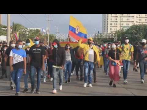 Protests take over tourist sector of Colombian city of Cartagena
