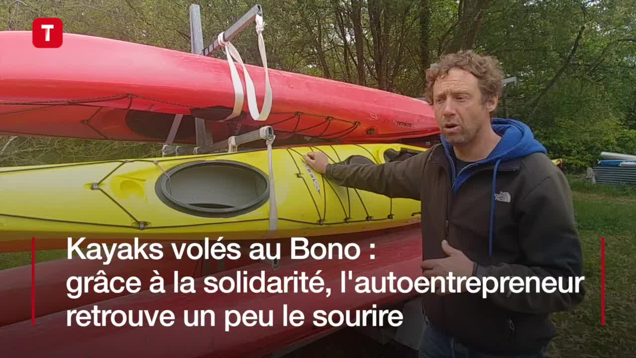Kayaks volés au Bono. Grâce à la solidarité, l'autoentrepreneur retrouve un peu le sourire (Le Télégramme)