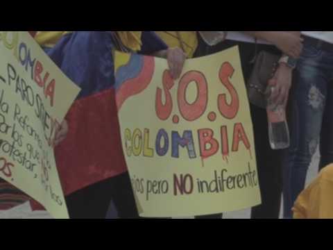 Colombians in Mexico City stage protest against police 'repression' in Colombia